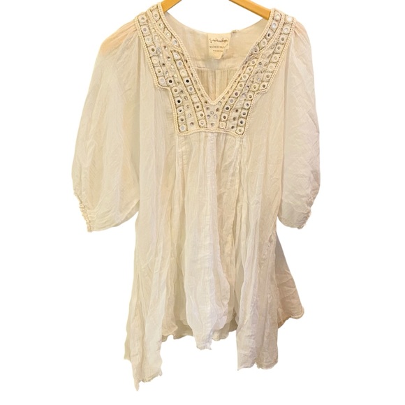 Muche et Muchette White Mirrored Swim Coverup - Picture 1 of 7